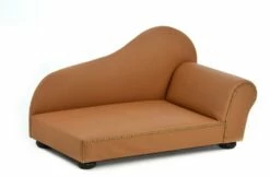 SILVIO DESIGN Heimtierottomane In Lederoptik 75cm In Nougatfarben