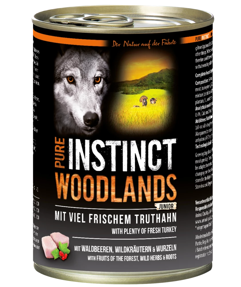 PURE INSTINCT Junior Woodlands 6x800g Dose Mit Truthahn 7 PURE INSTINCT Junior Woodlands 6x800g Dose Mit Truthahn – Bild 5