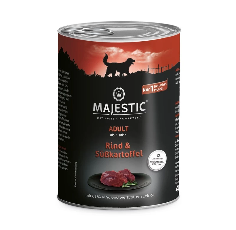 MAJESTIC Hund 6x400g Dose Mit Rind Und Süßkartoffel 3 MAJESTIC Hund 6x400g Dose Mit Rind Und Süßkartoffel