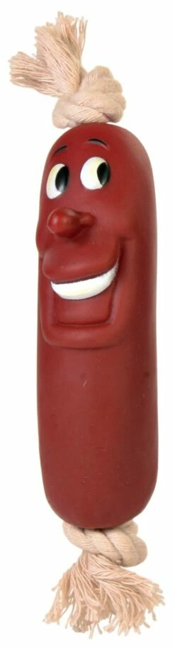 TRIXIE Hundespielzeug Würstchen Am Tau Vinyl 11cm