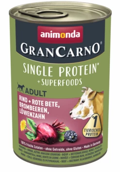 Animonda GranCarno Superfoods 6x400g Mit Rind, Rote Beete, Brombeeren Und Löwenzahn