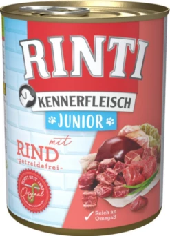 RINTI KENNERFLEISCH Junior 12x800g Dose Mit Rind