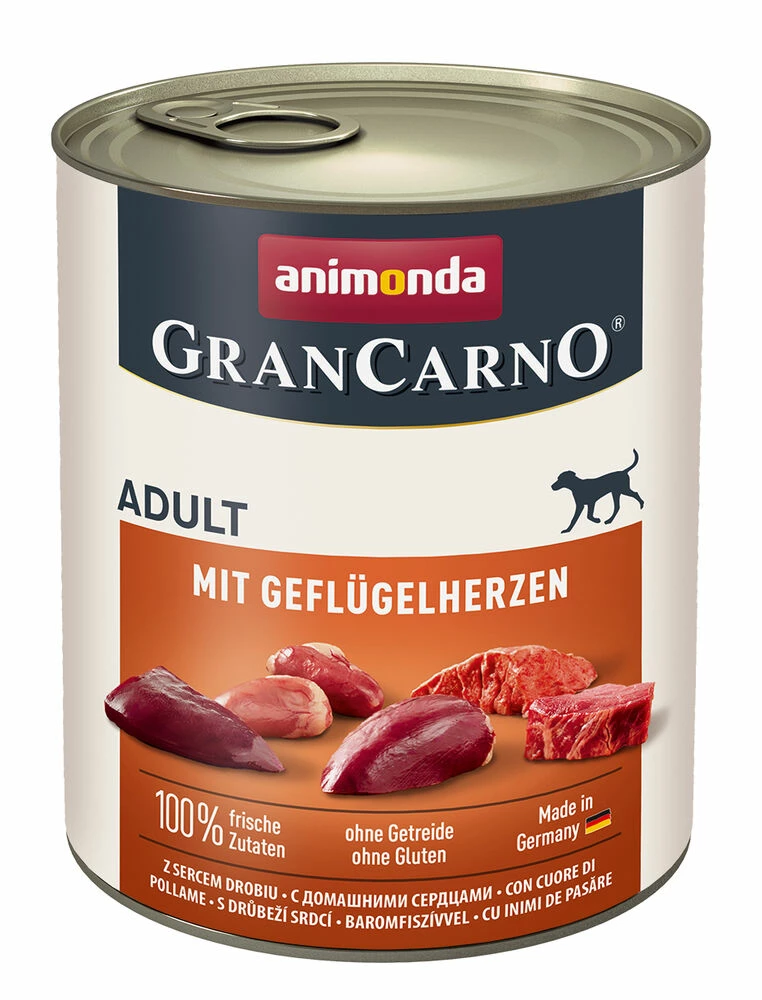 Animonda GranCarno Adult 6x800g Mit Geflügelherzen 4 Animonda GranCarno Adult 6x800g Mit Geflügelherzen – Bild 2