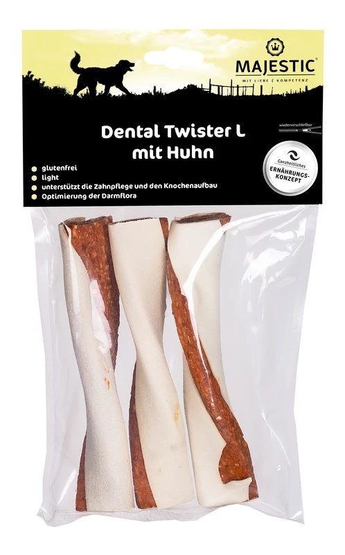 MAJESTIC Hundesnack Dental Twister 300g Mit Huhn 3 MAJESTIC Hundesnack Dental Twister 300g Mit Huhn