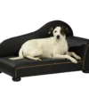 SILVIO DESIGN Heimtierottomane In Lederoptik 75cm Schwarz