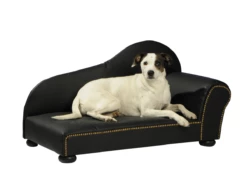 SILVIO DESIGN Heimtierottomane In Lederoptik 75cm Schwarz