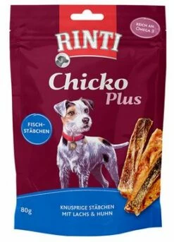 RINTI ChickoPlus 12x80g Fischstäbchen Mit Lachs Und Huhn