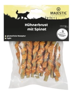 MAJESTIC Hundesnack 250g Hühnerbrust Mit Spinat