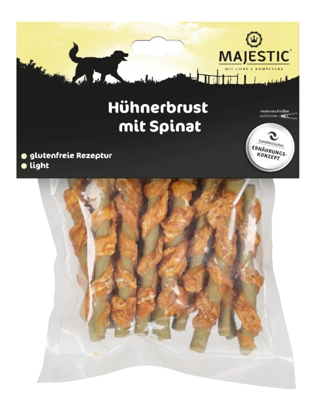 MAJESTIC Hundesnack 250g Hühnerbrust Mit Spinat 3 MAJESTIC Hundesnack 250g Hühnerbrust Mit Spinat