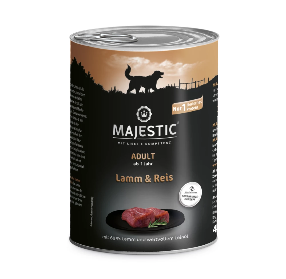 MAJESTIC Hund 6x400g Dose Mit Lamm Und Reis 5 MAJESTIC Hund 6x400g Dose Mit Lamm Und Reis – Bild 3
