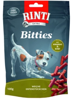 RINTI Hundesnack Bitties 100g Mit Ente, Ananas Und Kiwi