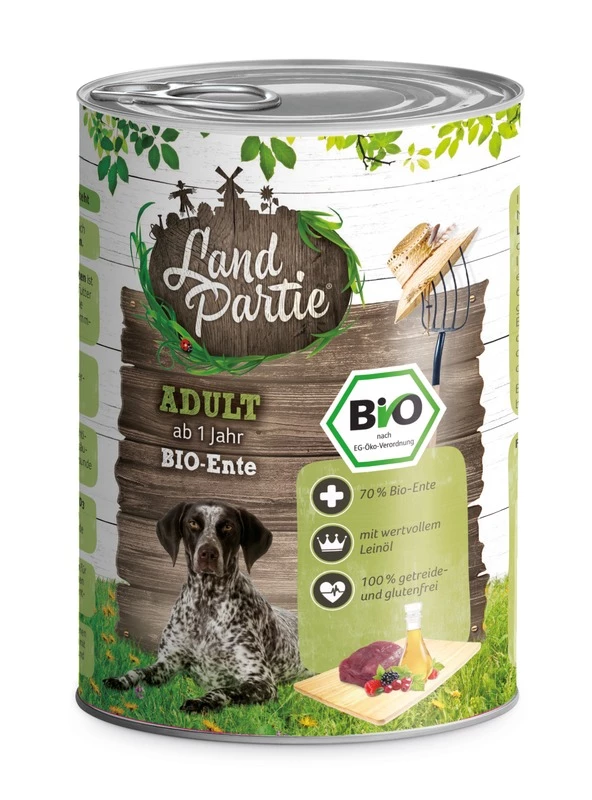 LandPartie Bio Hund Adult 6x400g Mit Bio-Ente Und Kürbis 5 LandPartie Bio Hund Adult 6x400g Mit Bio-Ente Und Kürbis – Bild 3