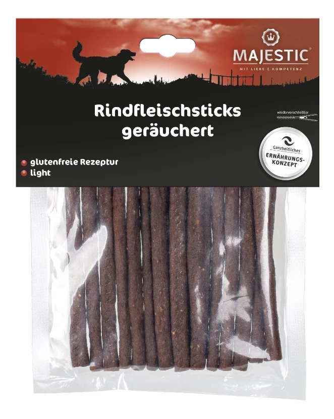 MAJESTIC Hundesnack 150g Rindfleisch-Sticks Geräuchert 3 MAJESTIC Hundesnack 150g Rindfleisch-Sticks Geräuchert