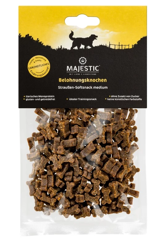 MAJESTIC Hund Straußen-Softsnack Medium 150g – Bild 2