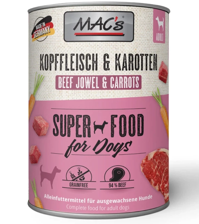 MAC's Dog 6x800g Dose Mit Kopffleisch Und Karotte 3 MAC's Dog 6x800g Dose Mit Kopffleisch Und Karotte