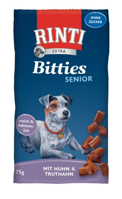 RINTI Bitties Senior 75g Beutel Mit Huhn Und Truthahn 3 RINTI Bitties Senior 75g Beutel Mit Huhn Und Truthahn
