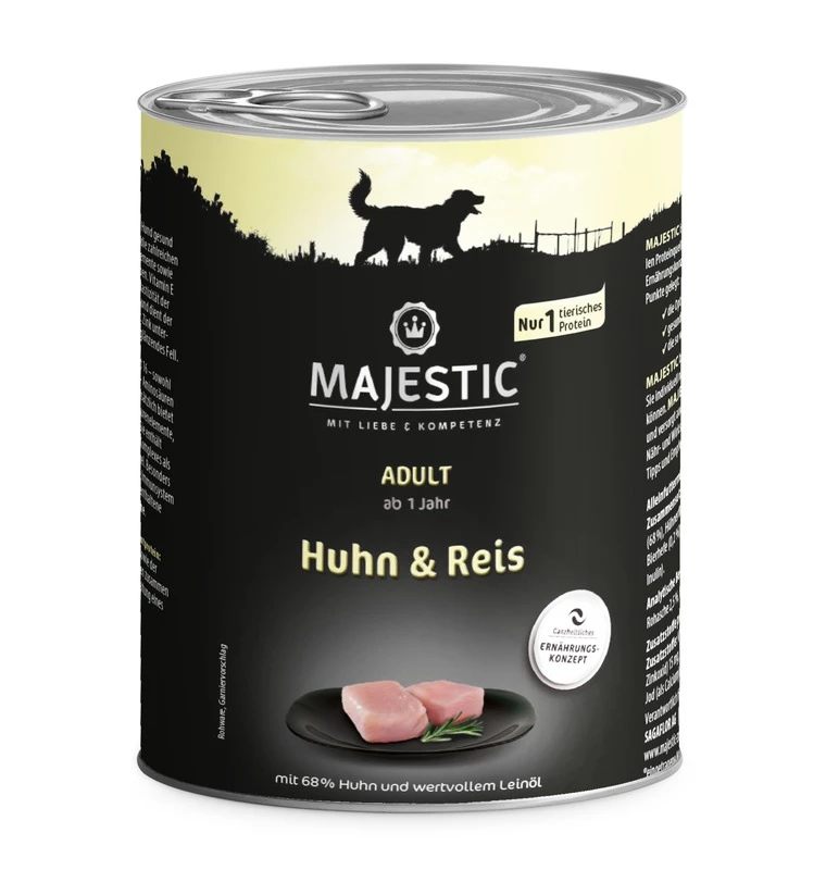 MAJESTIC Hund 6x800g Dose Mit Huhn Und Reis 3 MAJESTIC Hund 6x800g Dose Mit Huhn Und Reis