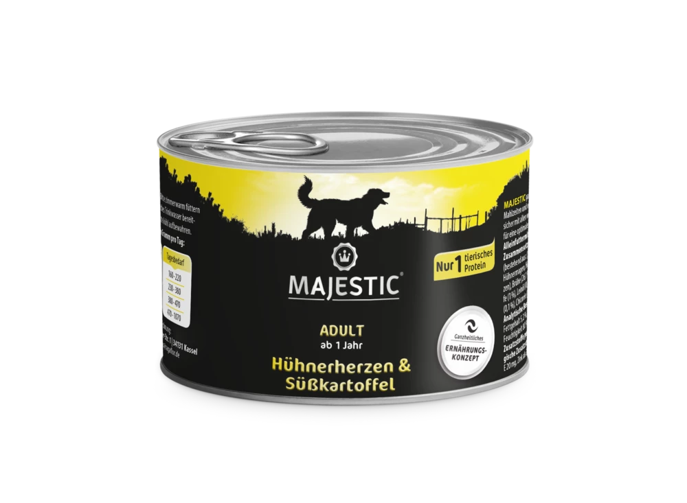 MAJESTIC Hund 6x800g Dose Mit Hühnerherzen Und Süßkartoffel 5 MAJESTIC Hund 6x800g Dose Mit Hühnerherzen Und Süßkartoffel – Bild 3