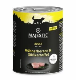 MAJESTIC Hund 6x800g Dose Mit Hühnerherzen Und Süßkartoffel