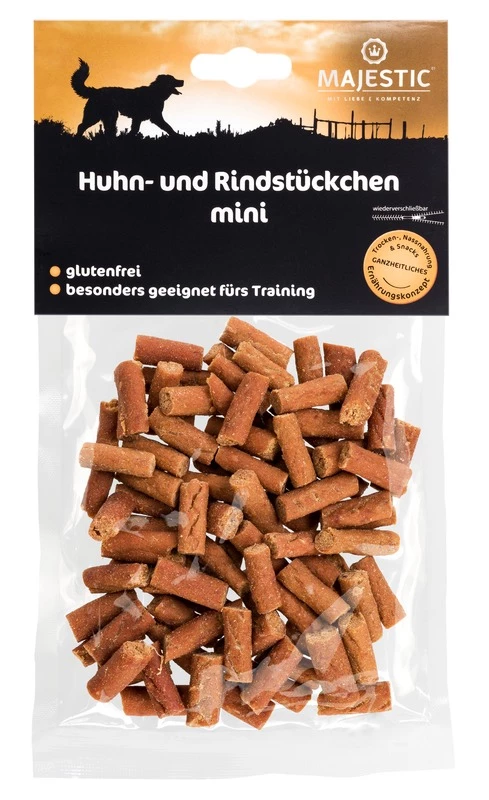 MAJESTIC Hundesnack Huhn- Und Rindstückchen Mini 70g