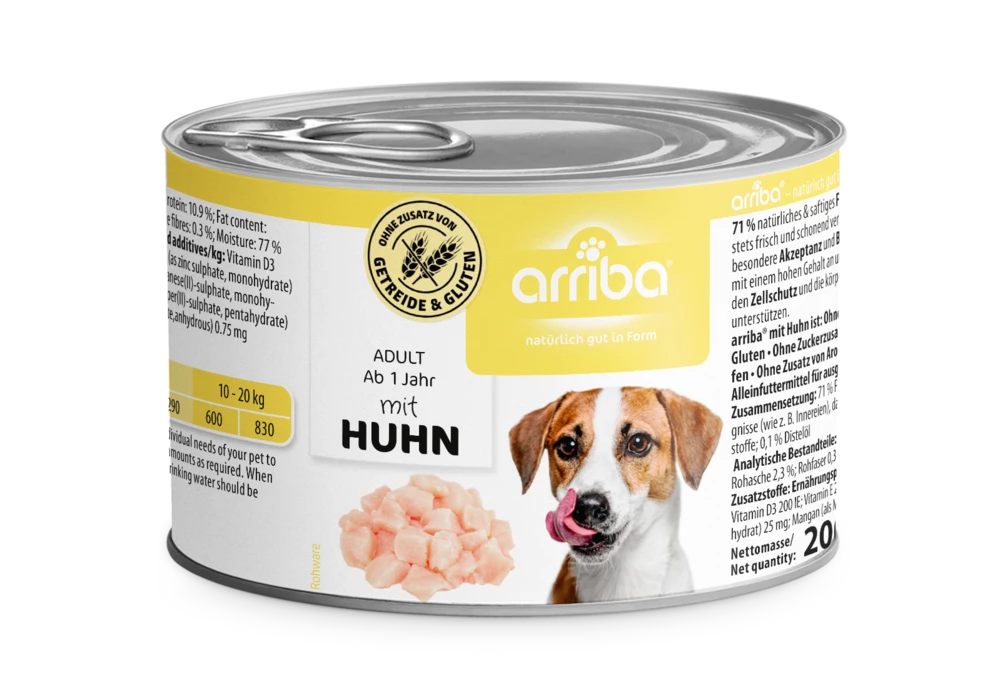 Arriba 6x200g Dose Mit Huhn 3 Arriba 6x200g Dose Mit Huhn
