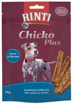 RINTI ChickoPlus 80g Fischstäbchen Mit Lachs Und Huhn