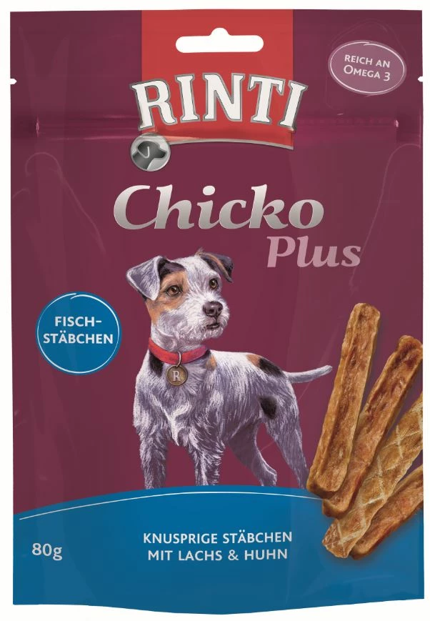 RINTI ChickoPlus 80g Fischstäbchen Mit Lachs Und Huhn 3 RINTI ChickoPlus 80g Fischstäbchen Mit Lachs Und Huhn