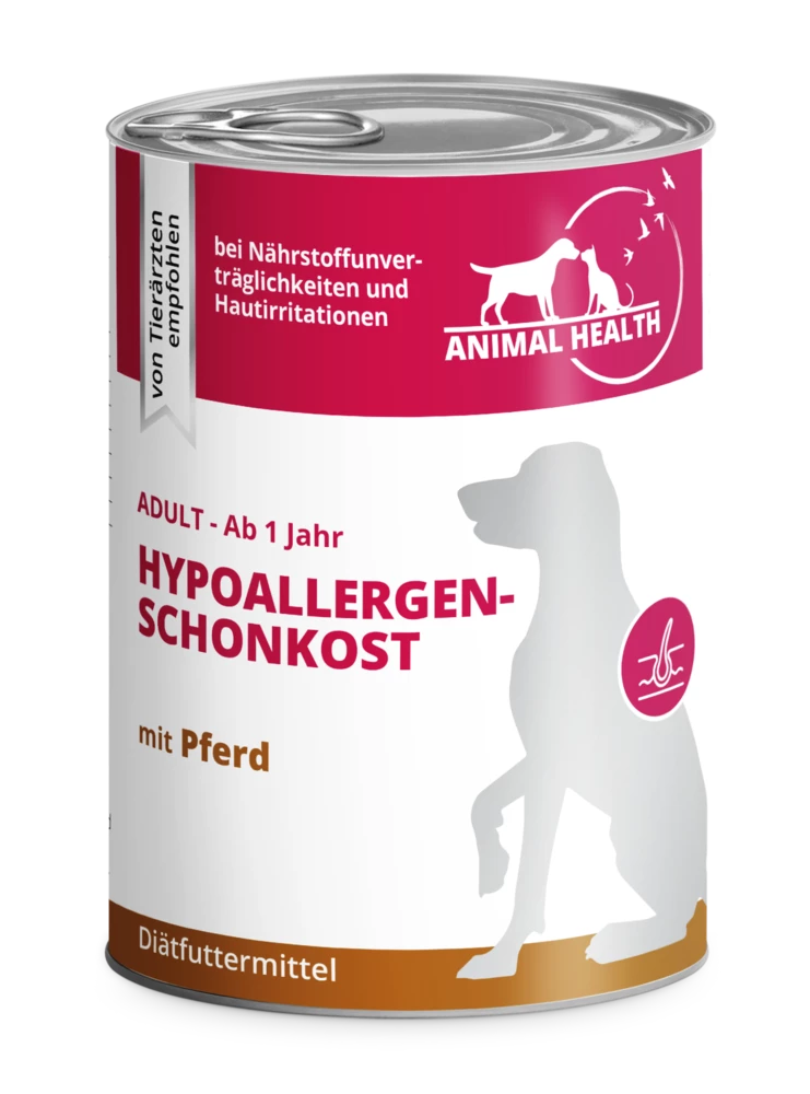 Animal Health Hund Adult 6x400g Hypoallergenschonkost Mit Pferd 4 Animal Health Hund Adult 6x400g Hypoallergenschonkost Mit Pferd – Bild 2