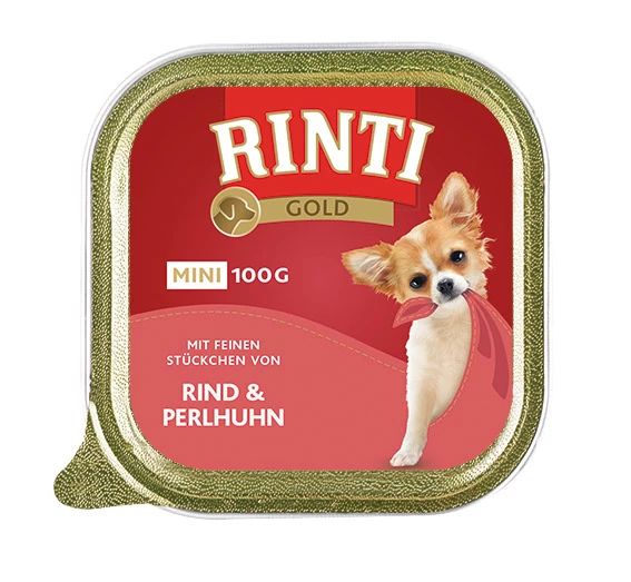 RINTI Gold Mini 16x100g Schale Mit Rind Und Perlhuhn 3 RINTI Gold Mini 16x100g Schale Mit Rind Und Perlhuhn