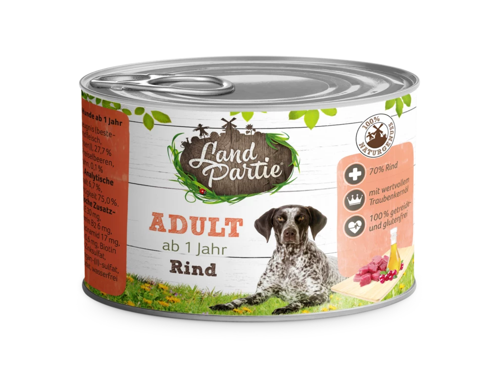 LandPartie Hund Adult 6x200g Dosen Mit Rind 5 LandPartie Hund Adult 6x200g Dosen Mit Rind – Bild 3