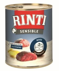 RINTI Sensible 6x800g Dose Mit Ross, Hühnerleber Und Kartoffeln