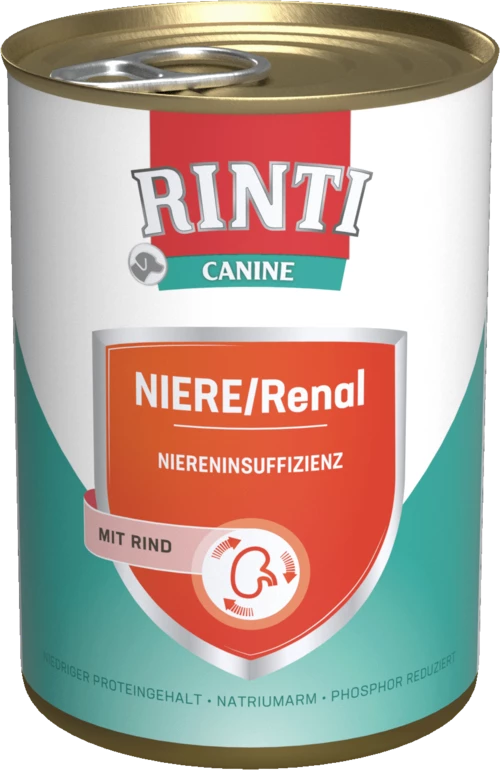 RINTI Canine Niere/Renal 12x400g Dose Mit Rind 3 RINTI Canine Niere/Renal 12x400g Dose Mit Rind