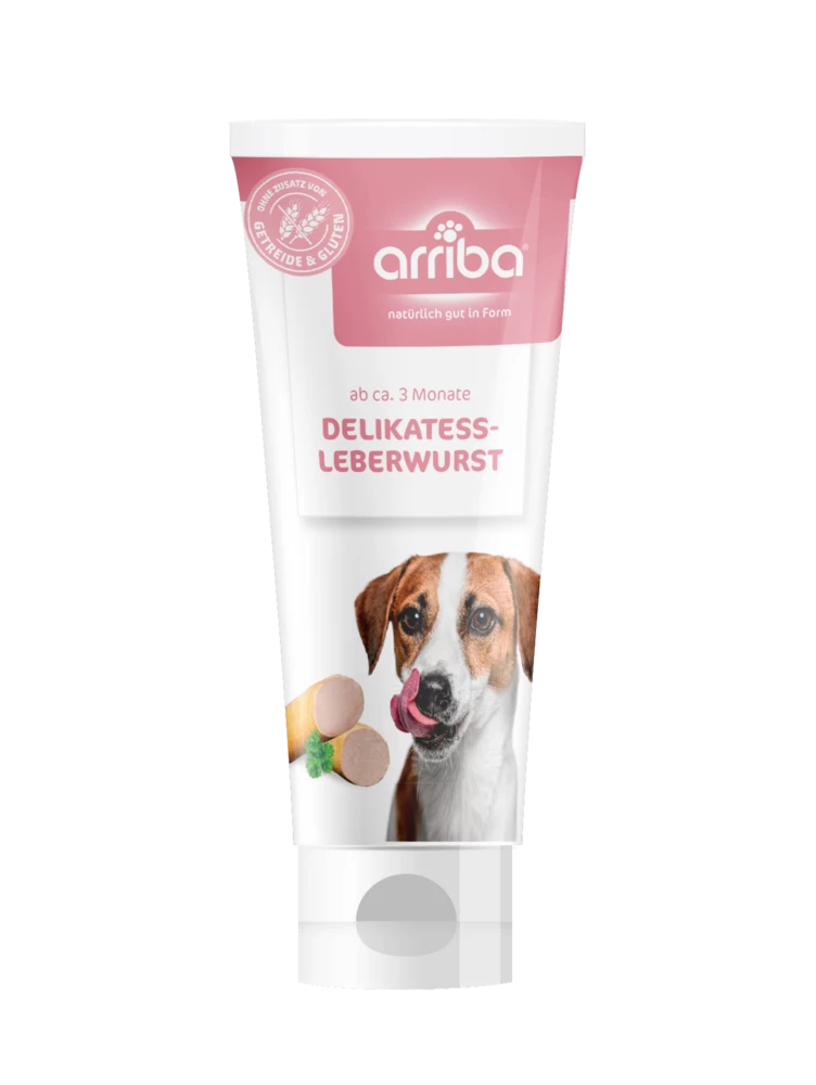 Arriba Hundesnack Delikatess Leberwurst 75g 3 Arriba Hundesnack Delikatess Leberwurst 75g