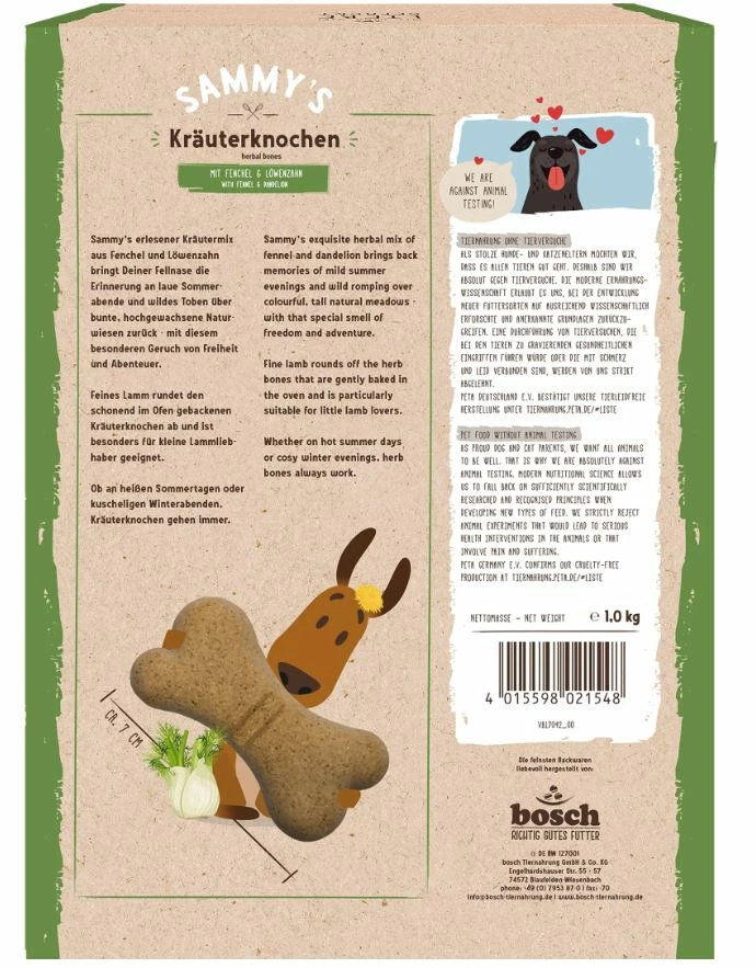 Bosch Sammy's Kräuterknochen 1kg 4 Bosch Sammy's Kräuterknochen 1kg – Bild 2
